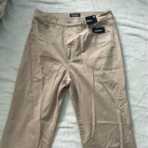 Express Super High Rise Khaki Pants